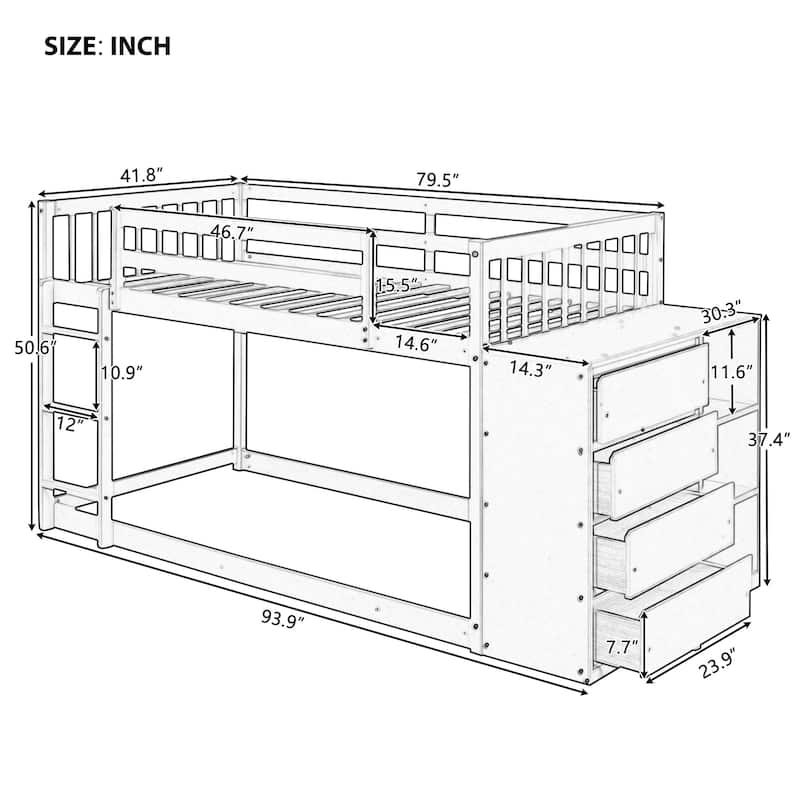 Twin over Twin Bunk Bed