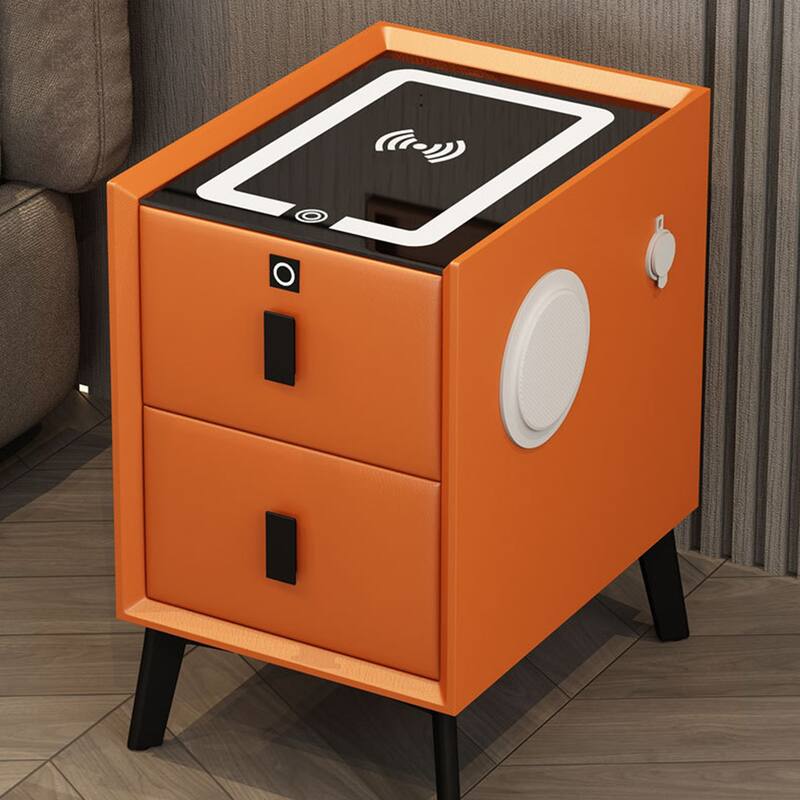 Sunset Orange Smart Nightstand with Wireless Charging - Sunset Orange