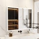preview thumbnail 2 of 16, Sleek Anti-Fog Bathroom Medicine Cabinet with Dimmable LED Lights - 45.9"