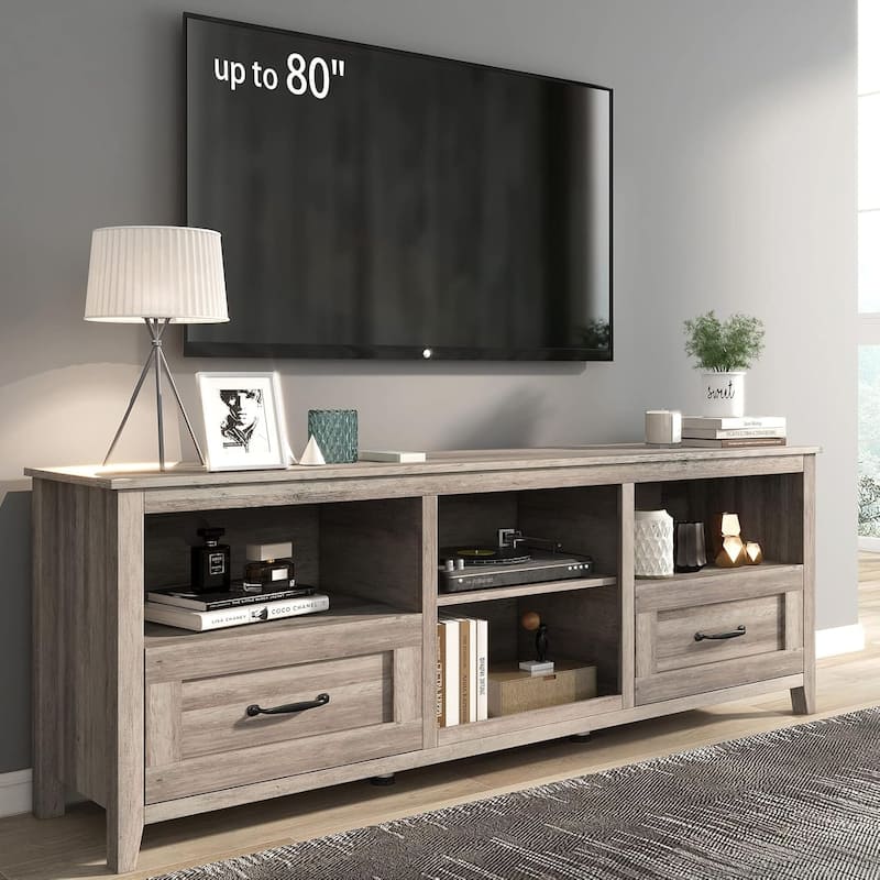 WESOME 70" Fireplace TV Stand Entertainment Center with 18'' Electric Fireplace