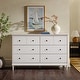 preview thumbnail 4 of 62, Walker Edison Bullrushes 6-Drawer Solid Wood Dresser White
