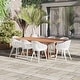 preview thumbnail 17 of 20, Amazonia Sant Louis Outdoor Wood Patio Dining Set 9-Piece Sets - White Chairs and Aluminum Legs