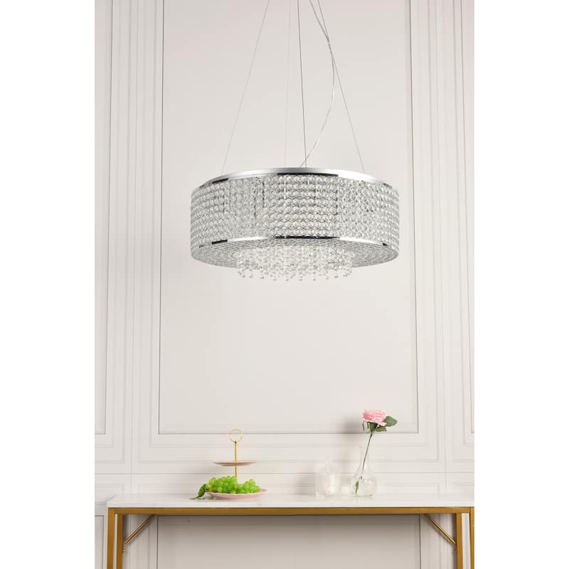 Elegant Lighting V2914D24/RC Amelie 10 Light 24" Wide Crystal Pendant