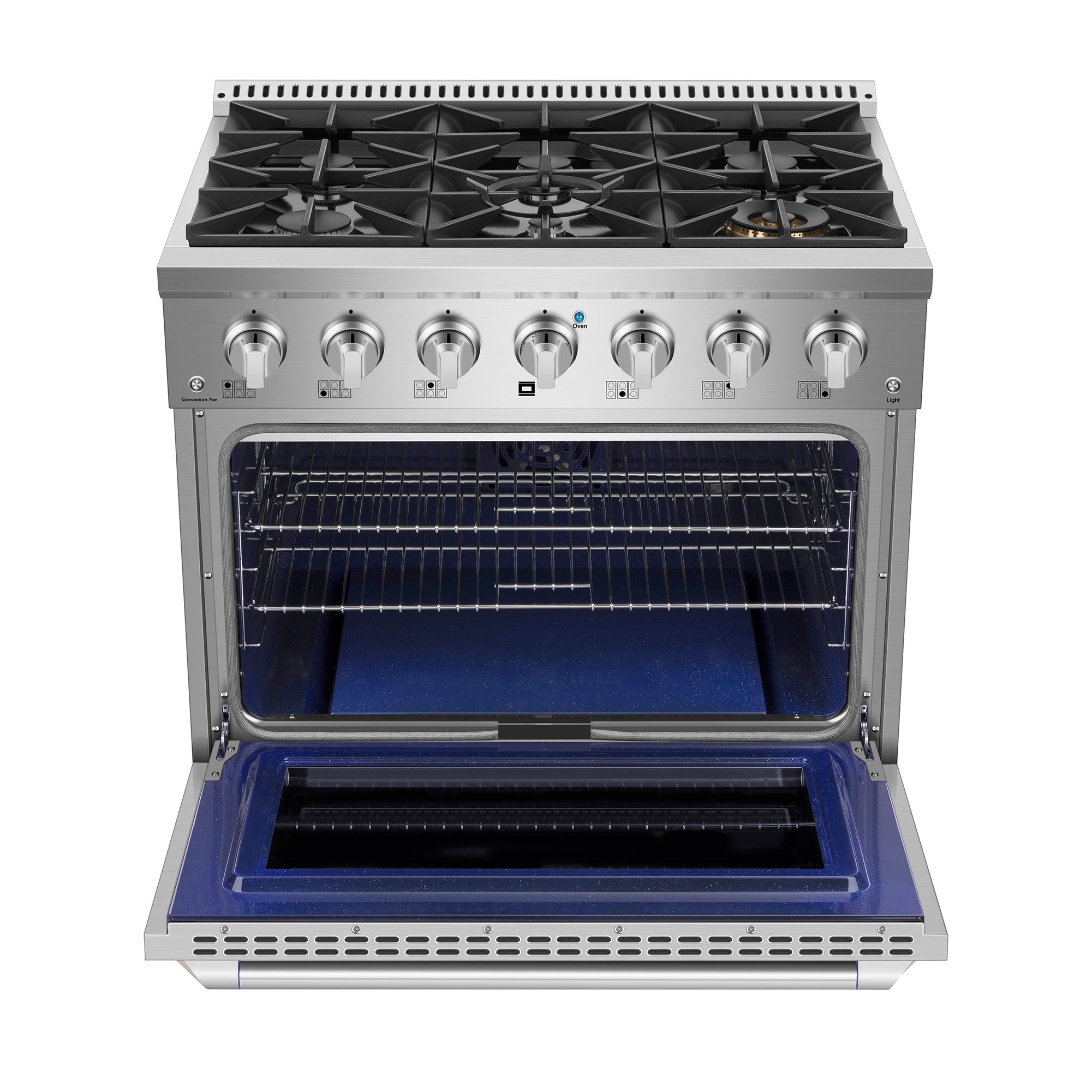 Empava 36 in. 5.2 cu. ft. Slide-in Gas Range with 6 Sealed Burners