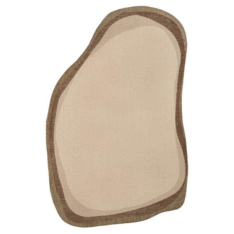 Wyatt Modern Rustic Abstract Indoor/Outdoor Shaped Area Rug