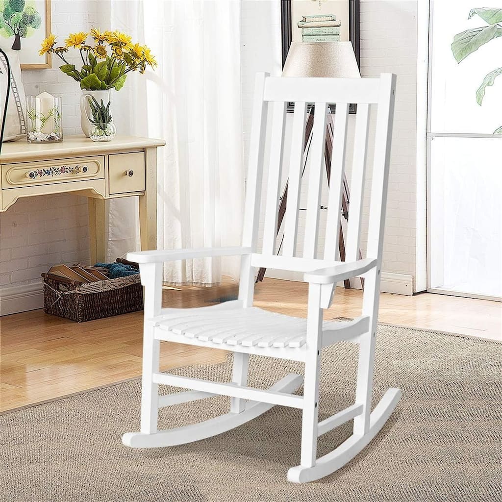 White Wooden Rocking Chair