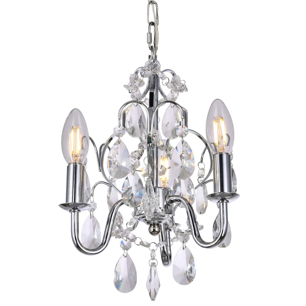 Elegant Lighting Kaede 3 Light 9-1/2" Crystal Chandelier