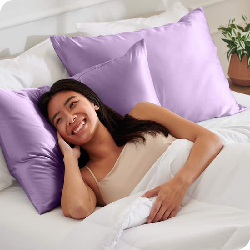 Bare Home Poly Satin Pillowcase Set for Hair and Skin (Set of 2)