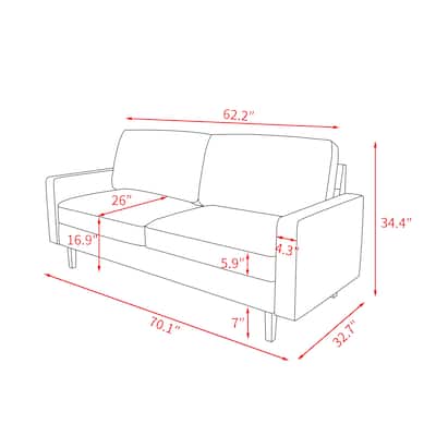 Velvet Square Arm Sofa