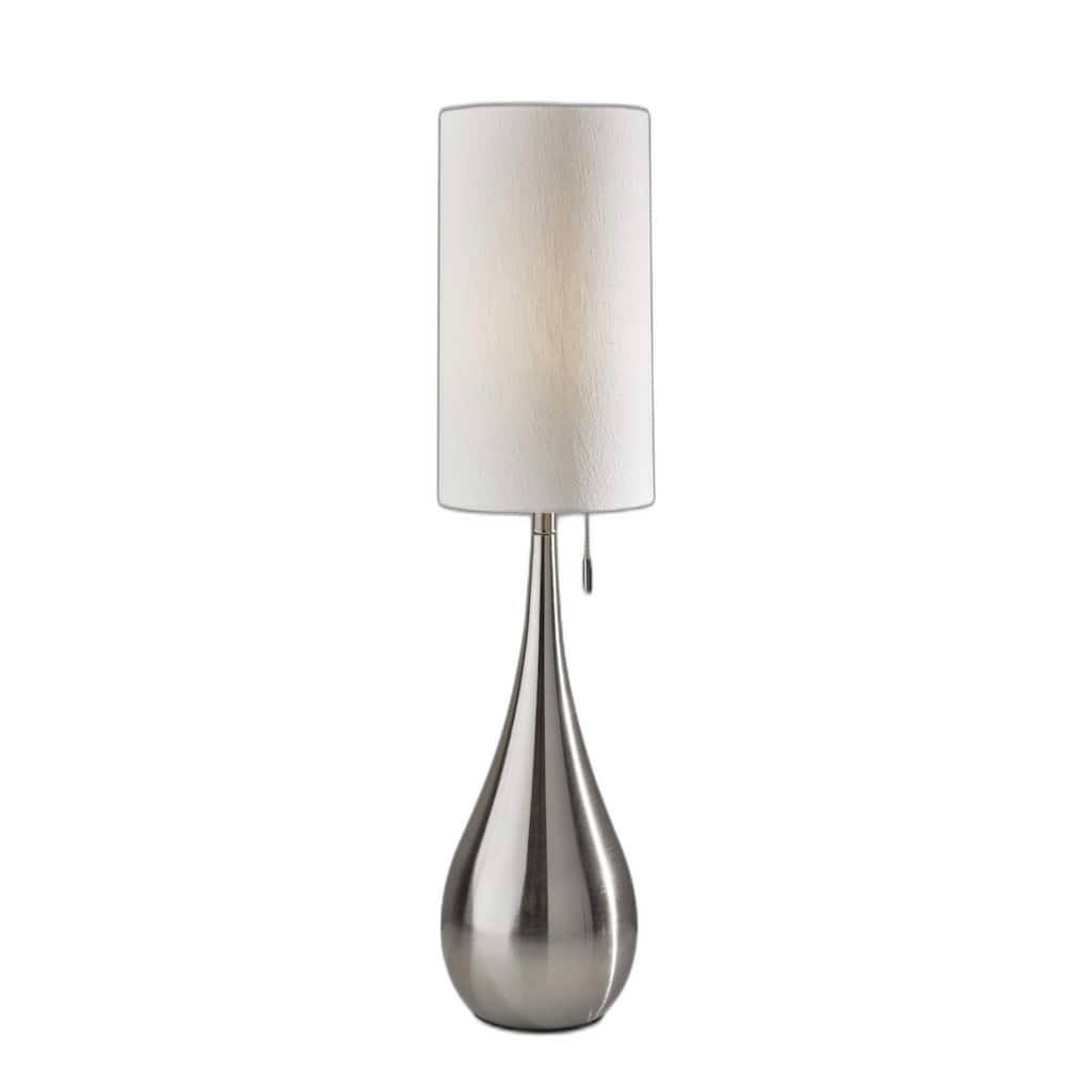 Brushed Steel Metal Teardrop Table Lamp - 9 x 9 x 34.5