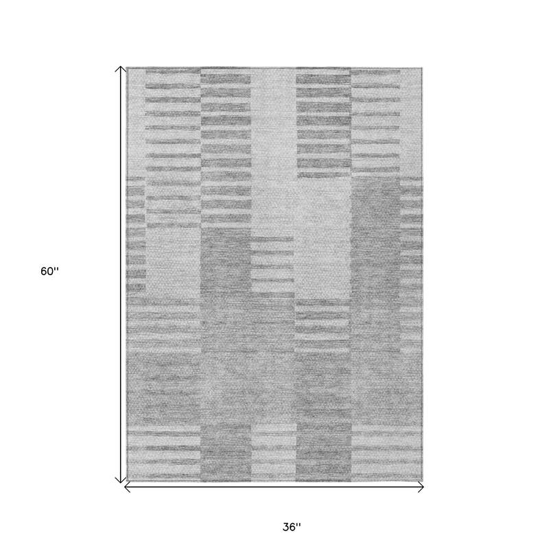 HomeRoots Striped Transitional Rectangle Outdoor Rug