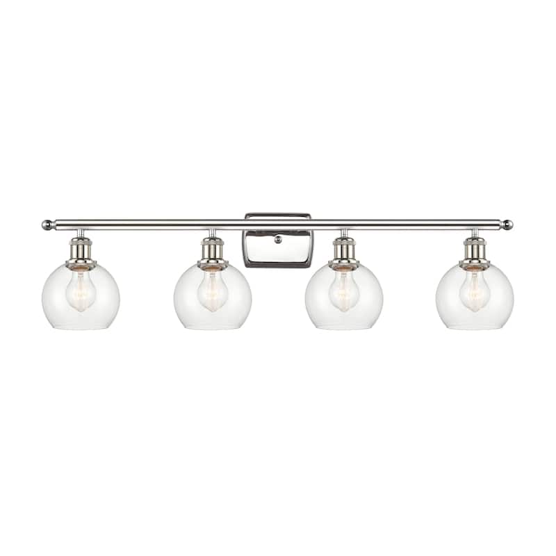 Innovations Lighting Athens - 4 Light 36" Bath Vanity Light - 6" Shade - Clear/Polished Nickel Finish