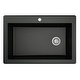preview thumbnail 51 of 55, Karran Drop-In Quartz Composite 1-Hole Single Bowl Kitchen Sink - 33" x 22" x 9"