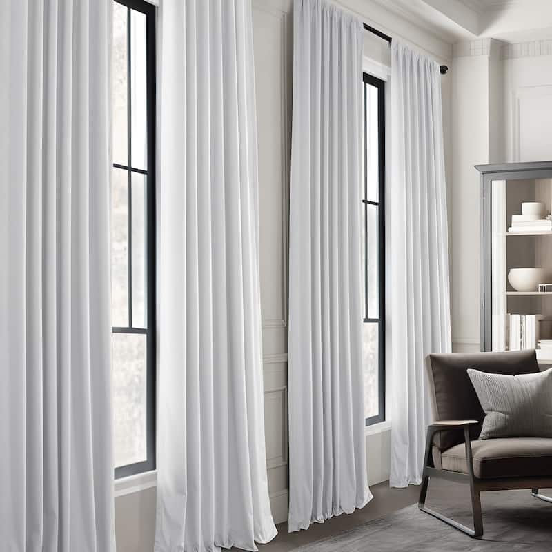Exclusive Fabrics Basic Deluxe Velvet Room Darkening Curtain Pair - 2 Panels Window Curtains