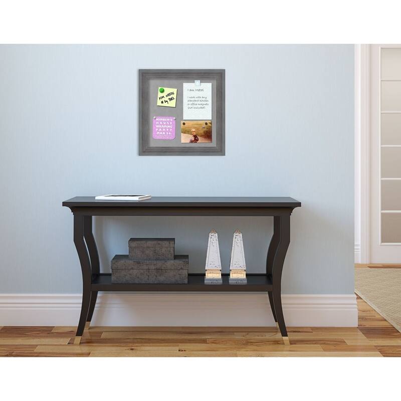 Amanti Art Dixie Blue Grey Rustic Framed Magnetic Board