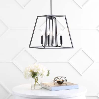 SAFAVIEH Porten 4Lt Pendant - 14"x14"x22.5-52.5"