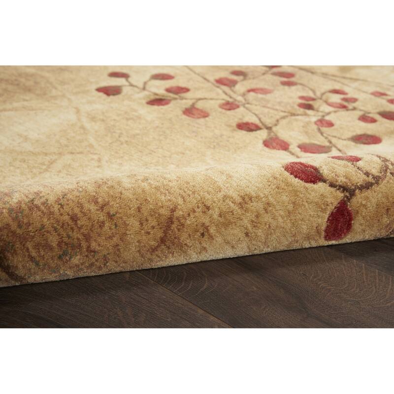 Qodul Power Loomed Geometric Floral Area Rug By HomeRoots - 6' Round