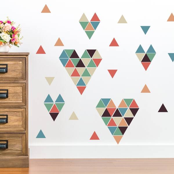 slide 2 of 4, Walplus Minimal Colorful Triangles Wall Sticker Decal DIY Home Decor