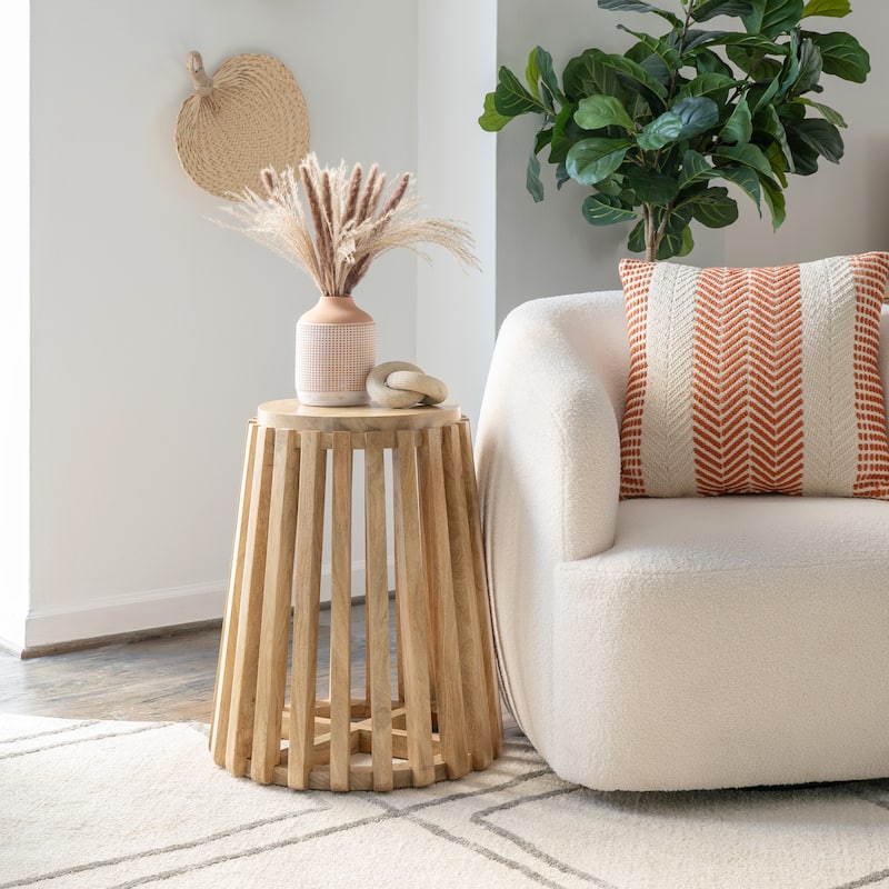 Asche Natural Mango Wood Side Table