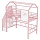 preview thumbnail 22 of 24, Metal Loft Bed with roof design and a storage box, Twin