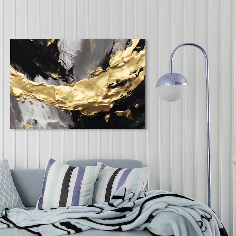Wynwood Studio Abstract Coal Treasures Gold and Modern & Contemporary Wall Art Canvas Print - 30 x 45