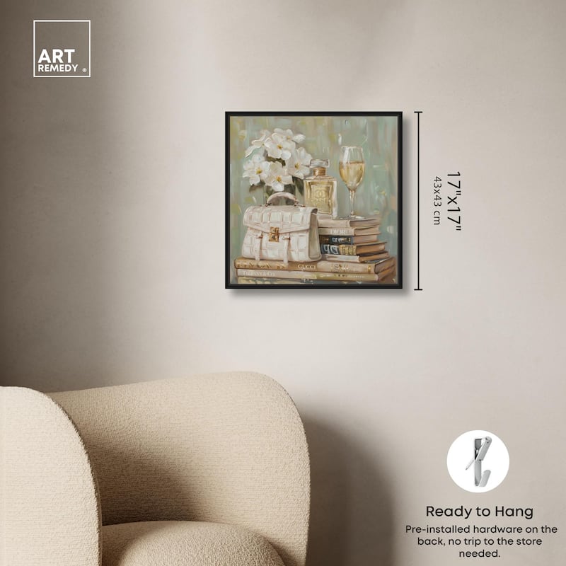 Sage Green Glam Canvas by Art Remedy
