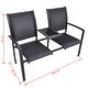 preview thumbnail 7 of 5, vidaXL 2 Seater Patio Bench 51.6" Steel and Textilene Black - 51.6" x 24.4" x 36.2"