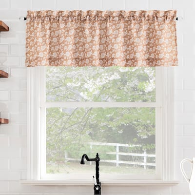 No. 918 Mistral Floral Semi-Sheer Rod Pocket 1-Piece Kitchen Curtain Valance