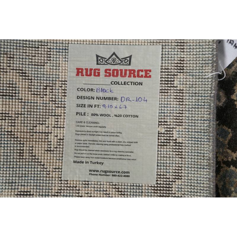 Silver Washed Turkish Ziegler Wool Area Rug Living Room Carpet - 6'7" x 9'10"