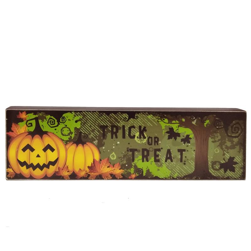 National Tree Company Halloween Trick Or Treat Table Sign Décor, 4 inches - 4 in