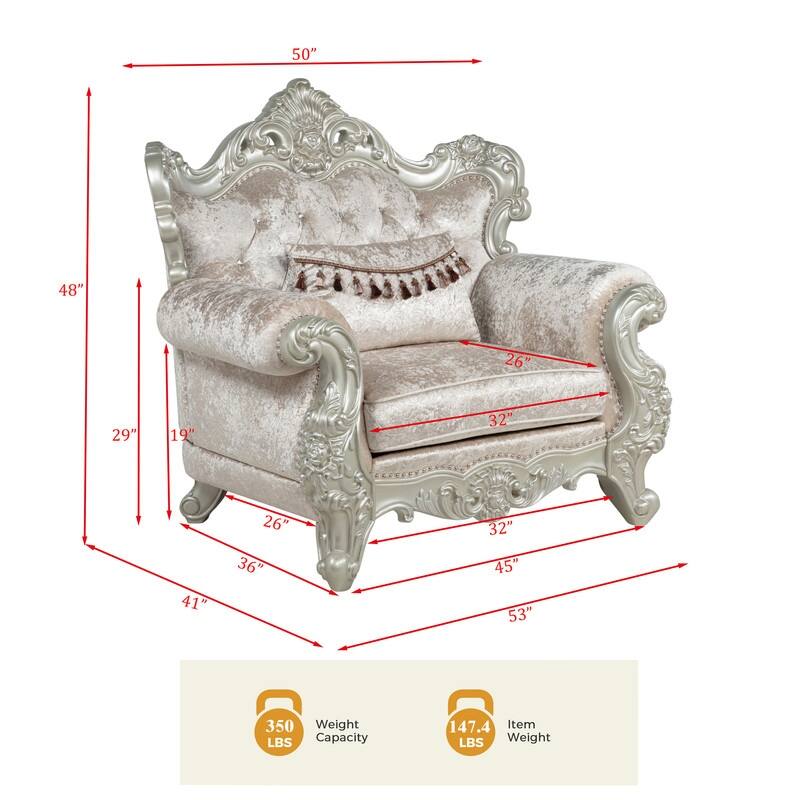 Best Master Furniture Cavari Champagne Pearl Traditional Accent Chair