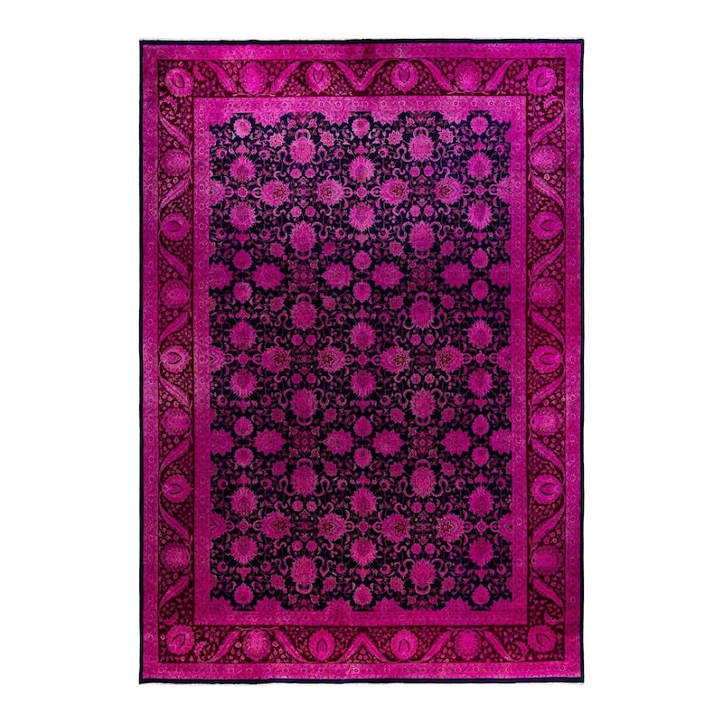 Fine Vibrance One-of-a-Kind Hand-Knotted Area Rug - Navy, 10' 3" x 14' 1" - 10' 3" x 14' 1"