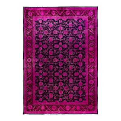 Fine Vibrance One-of-a-Kind Hand-Knotted Area Rug - Navy, 10' 3" x 14' 1" - 10' 3" x 14' 1"