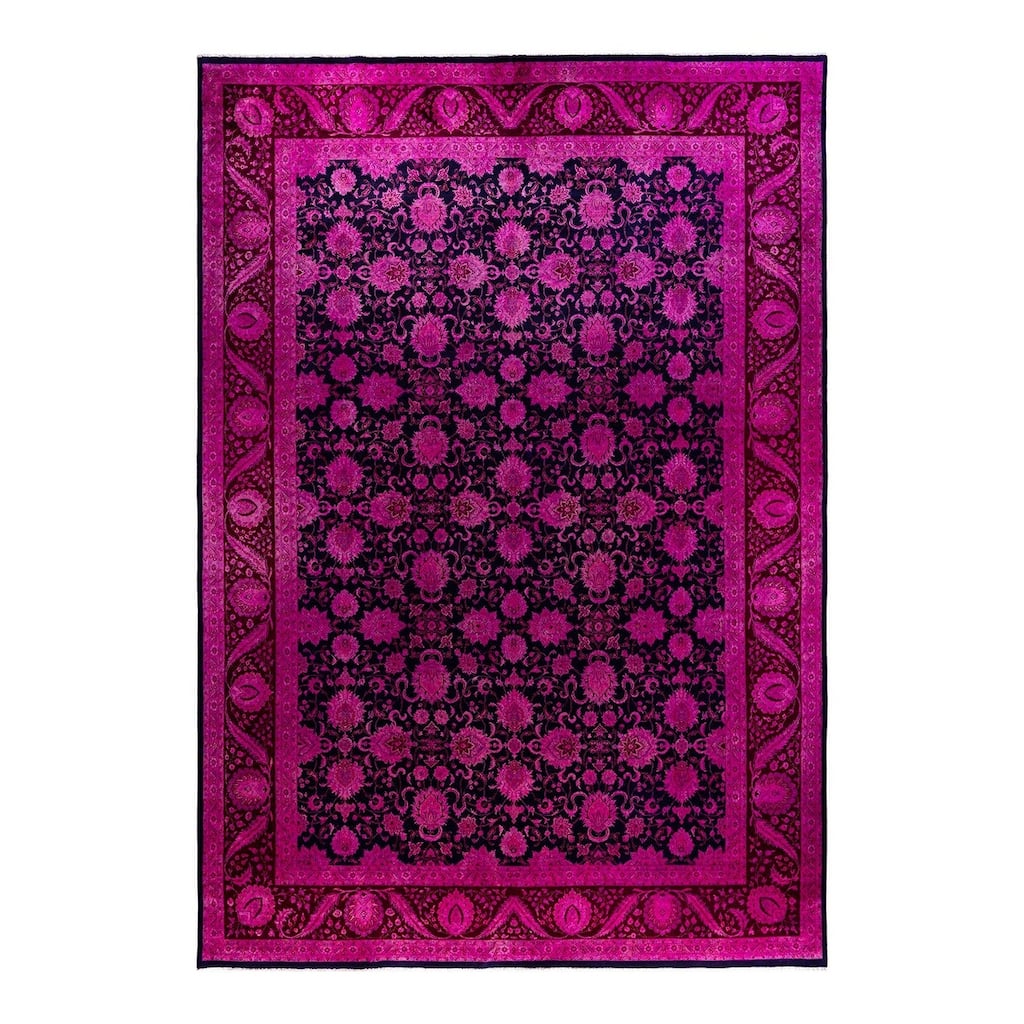 Fine Vibrance One-of-a-Kind Hand-Knotted Area Rug - Navy, 10' 3" x 14' 1" - 10' 3" x 14' 1"