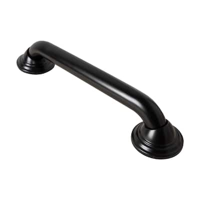 Utopia Alley Decorative Shower Safety Grab Bar, Black, 12"