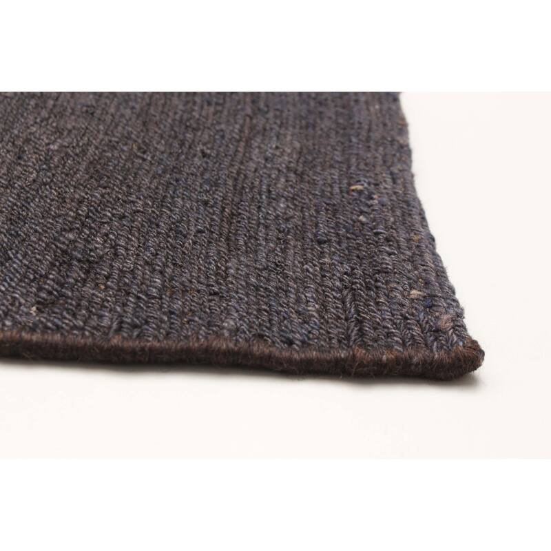 ECARPETGALLERY Flat-Weave Natural Navy Wool Tapestry Kilim - 6'4 x 8'4