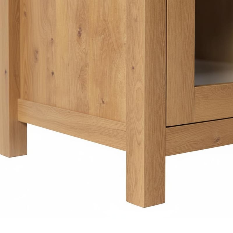 Walker Edison Modern Arched Glass Accent Cabinet with Brass Hardware