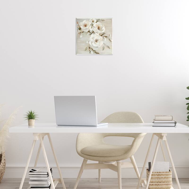 Stupell Neutral Rose Trio Wall Plaque Art Design By Sally Swatland