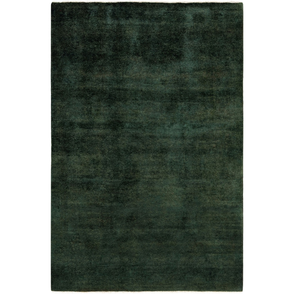 Overdyed One-of-a-Kind Hand-Knotted Area Rug - Green - 4' 0" x 6' 0"