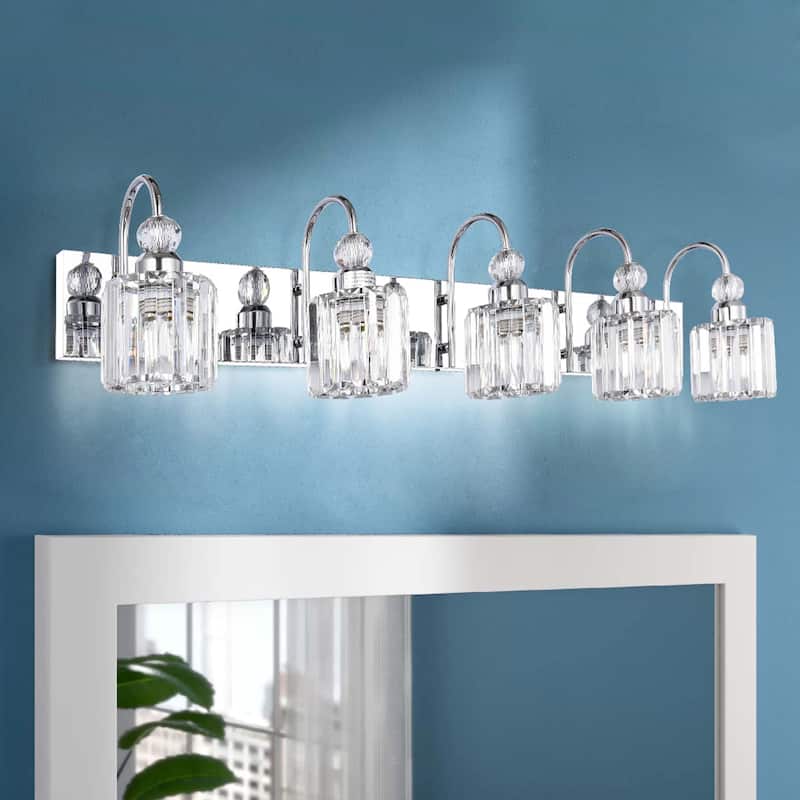 Chrome/ Black/ Gold Modern Over Mirror Crystal Bathroom Restroom Wall Lighting Fixtures Bath Lights Vanity Light
