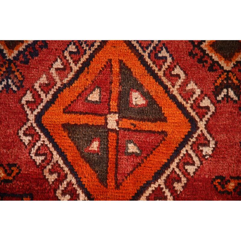 Vegetable Dye Tribal Qashqai Persian Vintage Rug Handmade Wool Carpet - 4'7"x 8'6"