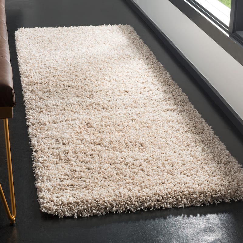 SAFAVIEH California Premium Shag Izat 2-inch Thick Area Rug - 2'3" x 7' Runner - Beige