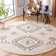 preview thumbnail 17 of 70, SAFAVIEH Flatweave Kilim Manorama Jute Rug 3' Round - Ivory/Black - Round