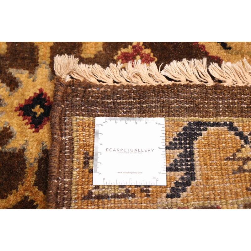 ECARPETGALLERY Hand-knotted Finest Agra Jaipur Dark Brown Wool Rug - 7'8 x 9'7