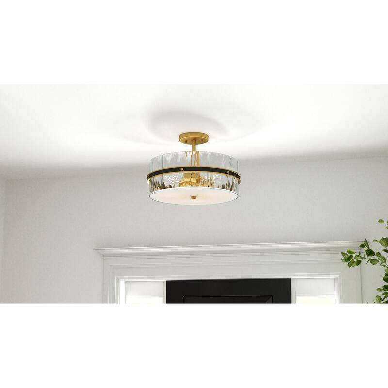 Reagan 3-Light Matte Black Semi-Flush Mount