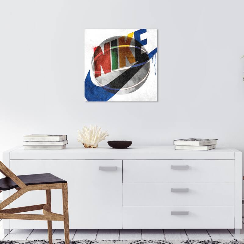 Wynwood Studio Canvas Sports and Teams Basketball Design Bold Blue and Modern & Contemporary Wall Art Canvas Print - 20 x 20