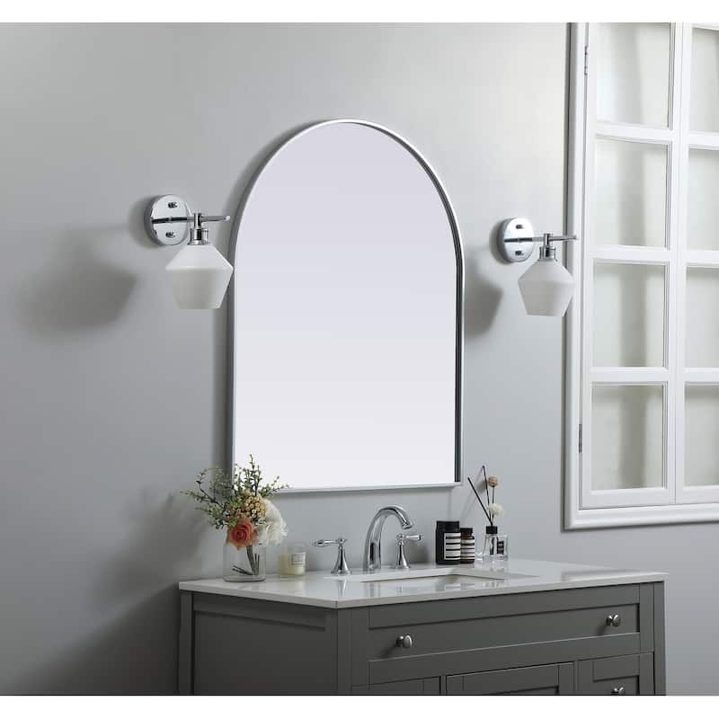 Indigo Home Metal Frame Arch Mirror 30x36 Inch