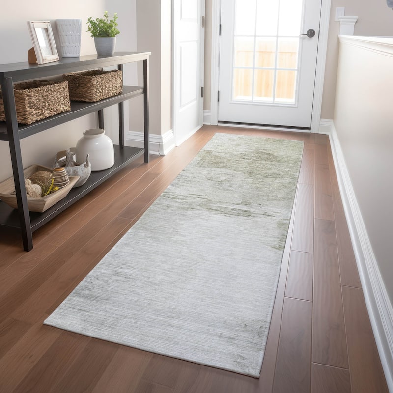 Machine Washable Indoor/ Outdoor Chantille Abstract Ombre Rug - Ivory - 2'3" x 7'6"