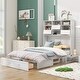 preview thumbnail 1 of 5, Queen Size Murphy Bed with Bookcase, Bedside Shelves and a Drawer White