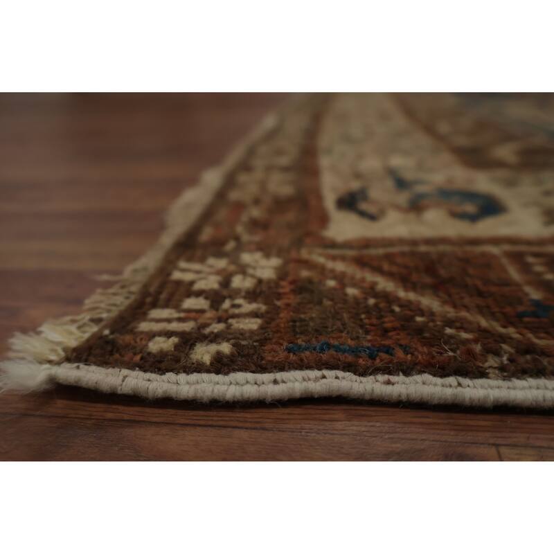 Hand Knotted Oriental 100% Wool Carpet Traditional Tribal Navy Blue & Blues Bakhtiari Area Rug - 10' 4'' X 5' 5''